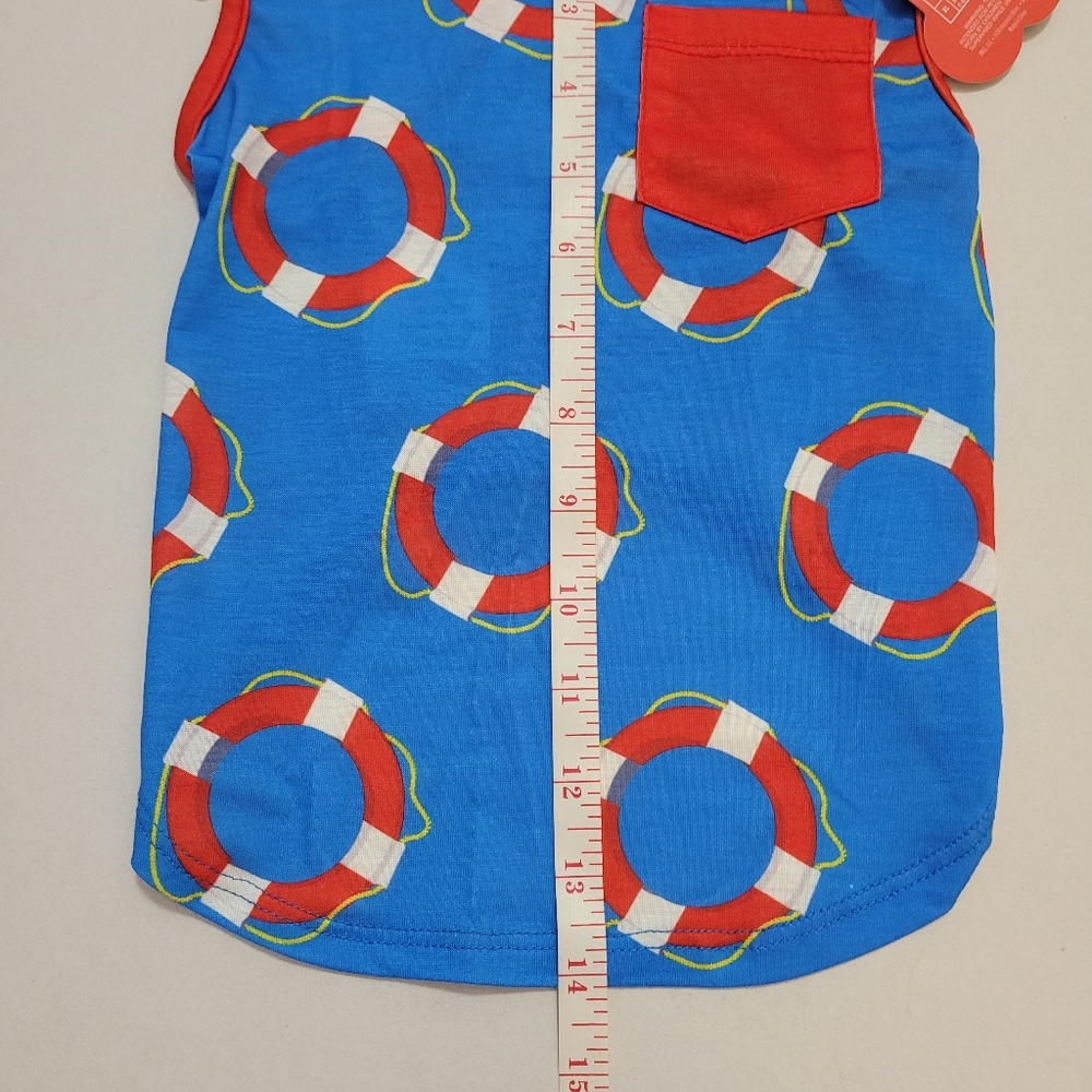 Blue and Red Pet Fashion Shirt with Toy - Picture 5 of 7